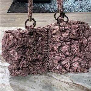 Bebe pink and Black leopard print bag